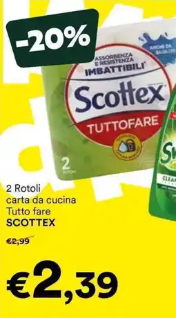 Unes 2 Rotoli carta da cucina Tutto fare SCOTTEX offerta