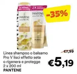 Unes Linea shampoo o balsamo Pro V lisci effetto seta o r PANTENE offerta