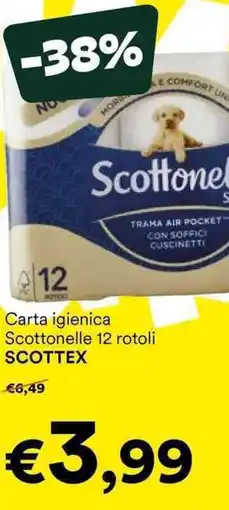 Unes Carta igienica Scottonelle 12 rotoli SCOTTEX offerta