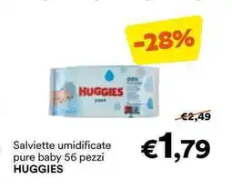 Unes Salviette umidificate pure baby 56 pezzi HUGGIES offerta