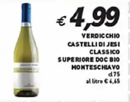Coal Verdicchio castelli di jesi classico superiore doc bio MONTESCHIAVO offerta