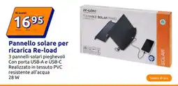 Action Pannello solare per ricarica Re-load offerta