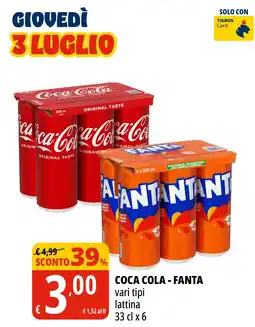 Tigros COCA COLA - FANTA vari tipi offerta