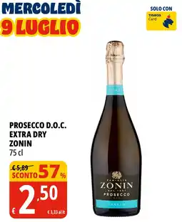 Tigros Prosecco d.o.c. extra dry ZONIN offerta