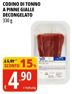 Tigros Codino di tonno a pinne gialle decongelato offerta