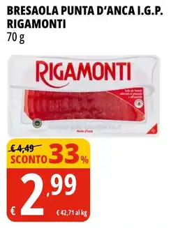Tigros Bresaola punta d'anca i.g.p. RIGAMONTI offerta