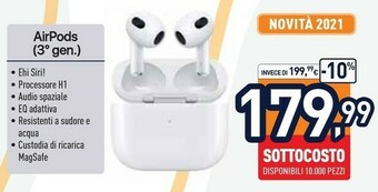 Unieuro Airpods 3 gen offerta