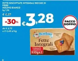 Bennet Fette biscottate integrali ricche di fibre MULINO BIANCO offerta