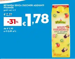 Bennet Bevanda senza zuccheri aggiunti PFANNER offerta