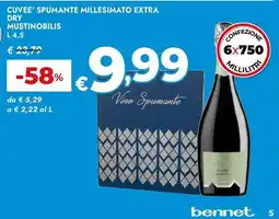 Bennet Cuvee' spumante millesimato extra dry MUSTINOBILIS offerta