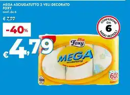 Bennet Mega asciugatutto 2 veli decorato FOXY offerta