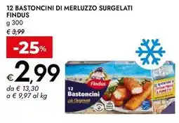 Bennet 12 bastoncini di merluzzo surgelati FINDUS offerta