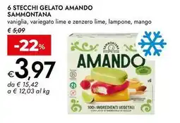 Bennet 6 stecchi gelato amando SAMMONTANA offerta