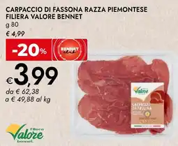 Bennet Carpaccio di fassona razza piemontese filiera valore BENNET offerta