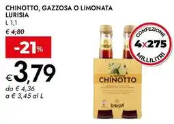 Bennet Chinotto, gazzosa o limonata LURISIA offerta