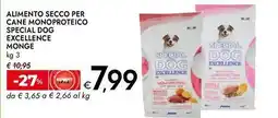 Bennet Alimento secco per cane monoproteico special dog excellence MONGE offerta