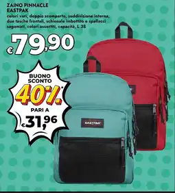 Bennet Zaino pinnacle EASTPAK offerta