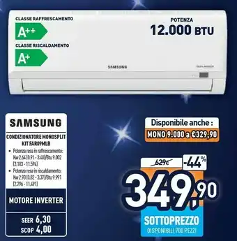 Unieuro Malibu (ar30) ar12txhqbwkneu + ar12txhqbwkxeu malibu climatizzatore split system bianco offerta