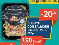 Sapore di Mare Busiate con salmone cacio e pepe offerta