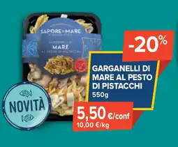 Sapore di Mare Garganelli di mare al pesto di pistacchi offerta