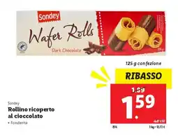 Lidl Sondey Rollino ricoperto al cioccolato offerta