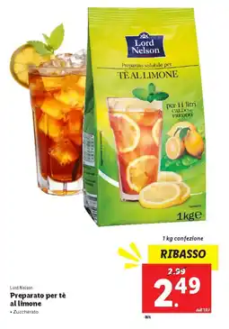 Lidl Lord Nelson Preparato per tè al limone offerta