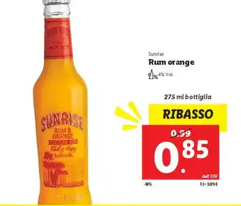 Lidl Sunrise Rum orange offerta