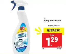 Lidl W5 Spray anticalcare offerta