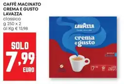 Pam Caffè macinato crema e gusto LAVAZZA offerta