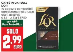 Pam Caffè in capsule L'OR offerta