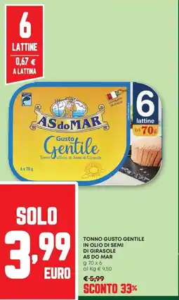 Pam Tonno gusto gentile in olio di semi di girasole AS DO MAR offerta