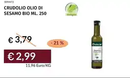 Prezzemolo e Vitale Crudolio olio di sesamo bio offerta