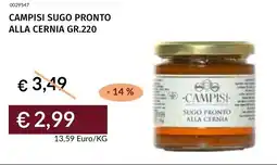 Prezzemolo e Vitale Campisi sugo pronto alla cernia offerta
