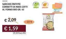 Prezzemolo e Vitale Sarchio paffito cornetti di mais cotti al forno bio offerta