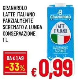 A&O Granarolo latte italiano parzialmente scremato a lunga conservazione offerta