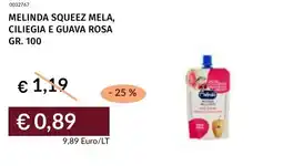 Prezzemolo e Vitale Melinda squeez mela, ciliegia e guava rosa offerta