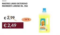Prezzemolo e Vitale Mastro lindo detersivo pavimenti limone offerta