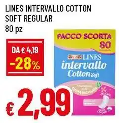 Famila Superstore Lines intervallo cotton soft regular 80 pz offerta