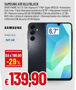Famila Superstore SAMSUNG A16 blu/black smartphone offerta