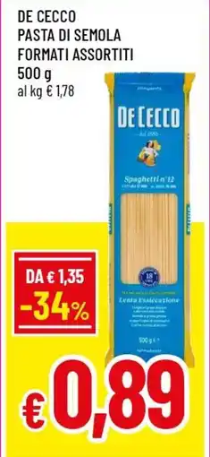 Famila Superstore De cecco pasta di semola formati assortiti offerta