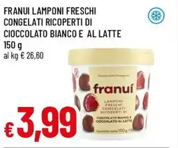 Famila Superstore Franui lamponi freschi congelati ricoperti di cioccolato bianco e al latte offerta