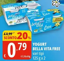 Tigros Yogurt bella vita free vari tipi offerta