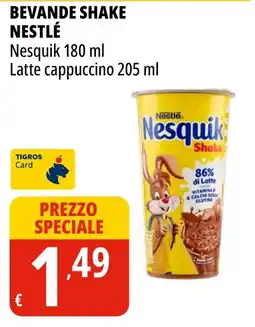 Tigros Bevande Nesquik shake NESTLÉ offerta