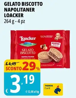 Tigros Gelato biscotto napolitaner LOACKER offerta