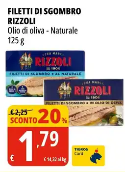 Tigros Filetti di sgombro RIZZOLI offerta