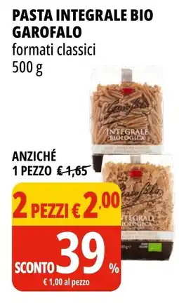 Tigros Pasta integrale bio GAROFALO offerta