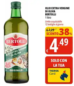 Tigros Olio extra vergine di oliva BERTOLLI offerta