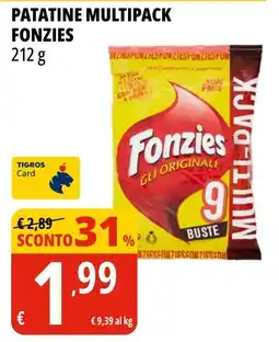 Tigros Patatine multipack FONZIES offerta