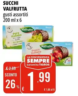 Tigros Succhi VALFRUTTA offerta