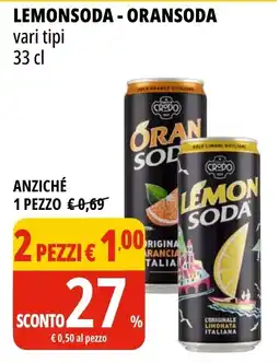 Tigros LEMONSODA - ORANSODA vari tipi offerta